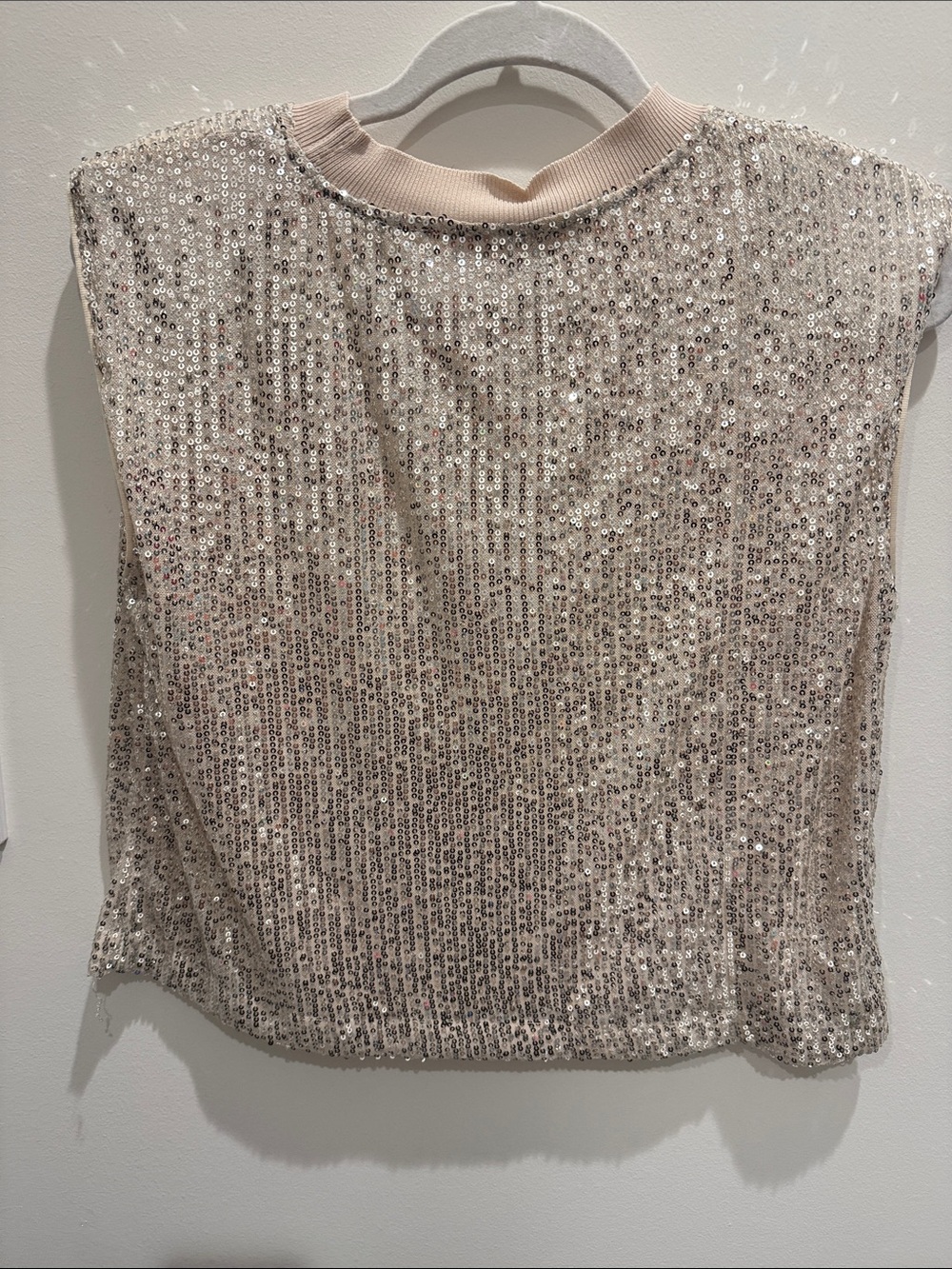 Skies Are Blue Champagne Sequin Tank Top - Picture 3 of 3